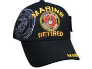 Marine Retired Shadow Mens Cap [Black Adjustable]