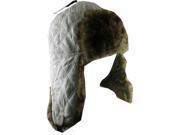 KB Ethos Quilted Star Stitched Faux Fur Aviator Mens Hat [White]