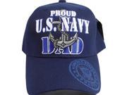 Proud U.S. Navy Dad Anchor Mens Cap [Navy Blue Adjustable]