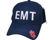 EMT Text Letters Logo On Bill Mens Cap [Navy Blue White Adjustable]