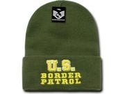 RapDom U.S. Border Patrol Pub Safety Mens Long Beanie Cap [Olive Green]