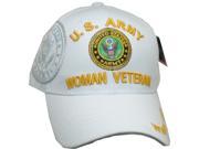 U.S. Army Woman Veteran Shadow Ladies Cap [White Adjustable]
