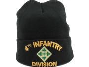 4th Infantry Division Mens Cuff Beanie Cap [Black]