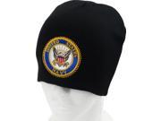 United States Navy Round Eagle Emblem Short Beanie Cap [Black Adult]