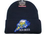 Seabees Mens Cuff Beanie Skull Cap [Navy Blue]