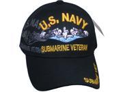 U.S. Navy Submarine Veteran Badge Shadow Mens Cap [Black Adjustable]