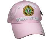 U.S. Army Woman Veteran Shadow Ladies Cap [Pink Adjustable]