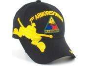 1st Armored Division Old Ironsides Shadow Mens Cap [Black Gold Adjustable]
