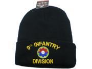 9th Infantry Division Cuff Beanie Skull Cap [Black Adult]