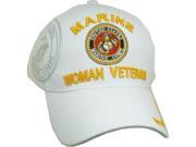 Marine Woman Veteran Shadow Ladies Cap [White Adjustable]