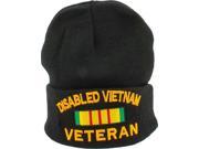 Disabled Vietnam Veteran Cuff Beanie Cap [Black Adult]