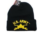U.S. Army Armor Badge Cuff Beanie Cap [Black Adult]