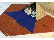 Puw Dog 7 Piece Separable 17 Triangle Puzzle Cat Joy Mat Convertible Non Slip Breathable Pad Multifunction Kitty Play House Washable Hideaway Tent Odor Resista