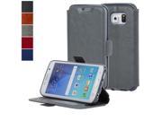 NAVOR® Ultra Slim Protective Flip Wallet Case for Samsung Galaxy S6 Edge Gray