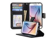 Navor Premium Flip Wallet Case for Samsung Galaxy S6 Black