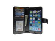 NAVOR® Protective Flip Wallet Case for iPhone 6 Plus 6S Plus [5.5 Inch] Black