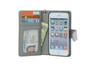 NAVOR® Protective Flip Wallet Case for iPhone 5 5S Grey