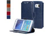 NAVOR® Ultra Slim Protective Flip Wallet Case for Samsung Galaxy S6 Edge Navy Blue