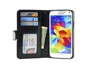 NAVOR® Protective Flip Wallet Case for Samsung Galaxy S5 Black