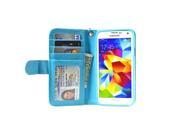 NAVOR® Protective Flip Wallet Case for Samsung Galaxy S5 Light Blue