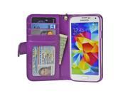 NAVOR® Protective Flip Wallet Case for Samsung Galaxy S5 Purple