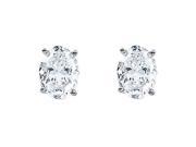 Oval Diamond Stud Earrings 14k White Gold 0.78 ct Ct H Color SI1 Clarity