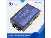 Double Serial RS232 RS485 RS422 to Ethernet Server Support Modbus TCP