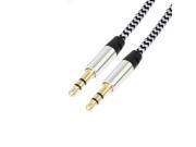 Alker 3.5mm Nylon Braided Auxiliary Audio Cable 1M Male to Male Stereo Cable Suitable for Phones Speakers Pack of 2