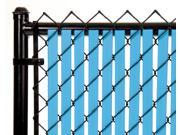 Chain Link Sky Blue Double Wall Tube™ Privacy Slat 4ft High Fence Bottom Lock