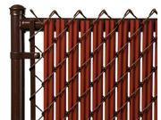 Chain Link Redwood Single Wall Ridged™ Privacy Slat 3ft High Fence Bottom Lock