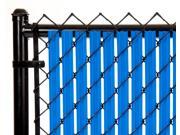 Chain Link Royal Blue Single Wall Ridged™ Privacy Slat 4ft High Fence Bottom Lock