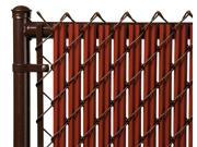 Chain Link Redwood Single Wall Ridged™ Privacy Slat For 6 High Fence Bottom Lock