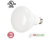 Dr. Bulbs™ 9W 65W Equivalent BR30 Dimmable LED Flood Light Bulb Medium Base E26 120V AC UL CUL Listed CRI 80 110 Degree Beam Angle 750 Lumen Soft W