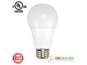Dr. Bulbs™ 9W 60W Equivalent A19 Dimmable LED Light Bulb Medium Base E26 120V AC CRI 80 300 Degree Beam Angle 800 lumen UL CUL Listed Natural Whi