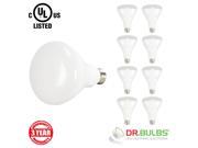 Dr. Bulbs™ pack of 8 9W 65W Equivalent BR30 Dimmable LED Flood Light Bulb Medium Base E26 120V AC UL CUL Listed CRI 80 110 Degree Beam Angle 750 L