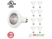 Dr. Bulbs™ Pack of 8 13W 75W EQ PAR30 Long Neck Dimmable LED Spot Light Bulb Medium Base E26 120V AC COB LED Chip CRI 80 40 Degree Beam Angle UL C
