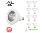 Dr. Bulbs™ Pack of 8 18W 100W EQ PAR38 Dimmable LED Spot Light Bulb Medium Base E26 120V AC COB LED Chip CRI 80 40 Degree Beam Angle 1100 LM UL C