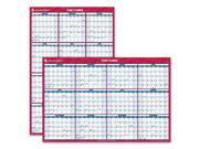 Erasable Vertical Horizontal Wall Planner 24 x 36 Blue Red 2017