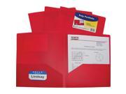 C Line Products Two Pocket Heavyweight Poly Portfolio Folder Red 1 EA