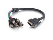 C2G 02567 1.5 ft. Premium VGA Male to RGBHV 5 BNC Female Video Cable