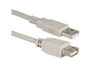 QVS 3ft USB 2.0 High Speed 480Mbps Beige Extension Cable