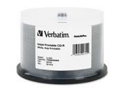 Verbatim CD R 700MB 52X DataLifePlus White Inkjet Printable Hub Printable 50pk Spindle