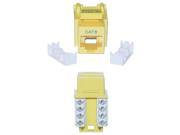 Cable Wholesale Cat 6 Keystone Jack Yellow RJ45 Female to 110 Punch Down