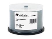 Verbatim CD R 700MB 52X DataLifePlus Silver Inkjet Printable 50pk Spindle