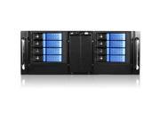 iStarUSA D410 DE8BL 4U 10 Bay Stylish Storage Server Rackmount 8 x 3.5 In. Trayless Hotswap Chassis Blue