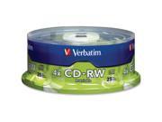 Verbatim CD RW 700MB 2X 4X with Branded Surface 25pk Spindle TAA Compliant