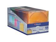 Verbatim CD DVD Color Slim Jewel Cases Assorted 50pk TAA Compliant