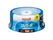 Maxell DVD Recordable Media DVD R 16x 4.70 GB 25 Pack Spindle
