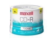 Maxell CD Recordable Media CD R 48x 700 MB 50 Pack Spindle