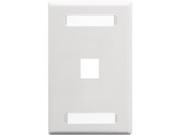 FACEPLATE ID 1 GANG 1 PORT WHITE